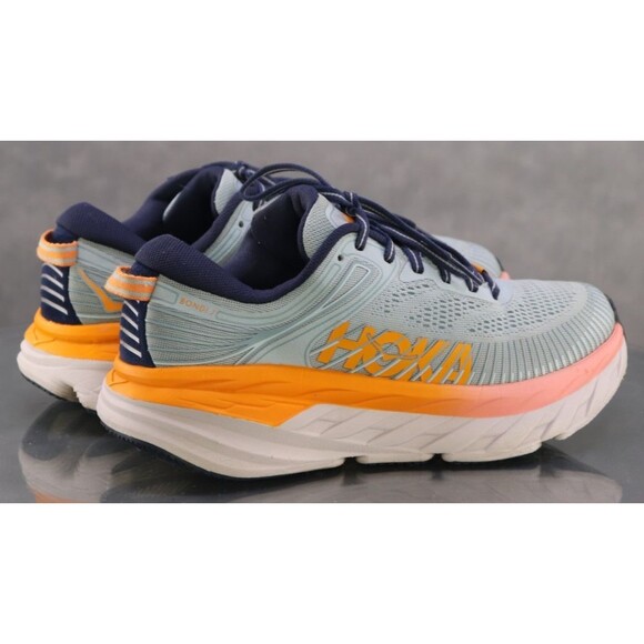 Hoka One One Bondi 7 Women's Running Shoes Size 7 Blue Orange Pink - Picture 8 of 11